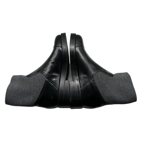 NWB J. Crew Black Italian Leather Rib-Cuff Chelsea Ankle Boots Pull On Shoes 9.5 - Picture 4 of 10